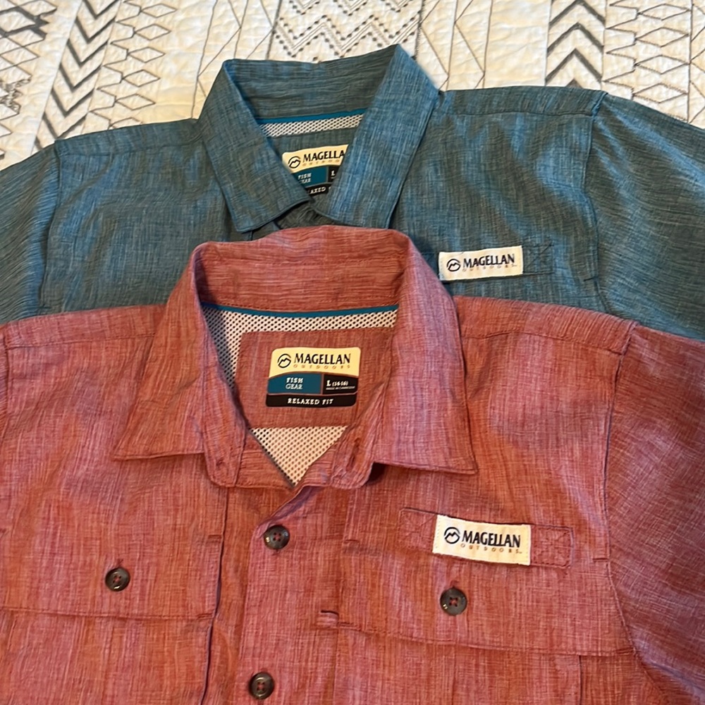 Magellan Youth Large 14-16 Fish Gear 2 shirts